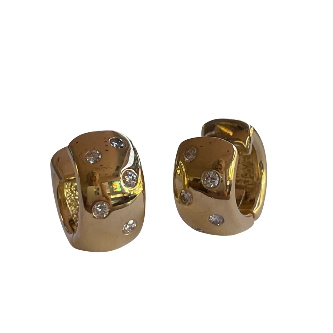 Scatter Set Diamond Huggies-Earrings-Antique, Estate & Consignment-hurdles-jewelry-boulder-colorado