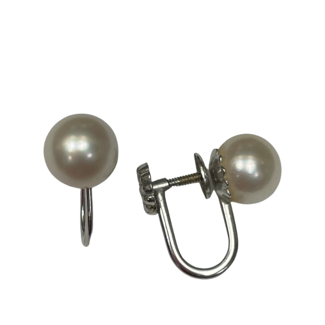 Screw/Clip on Pearl Earrings-Earrings-Antique, Estate & Consignment-hurdles-jewelry-boulder-colorado