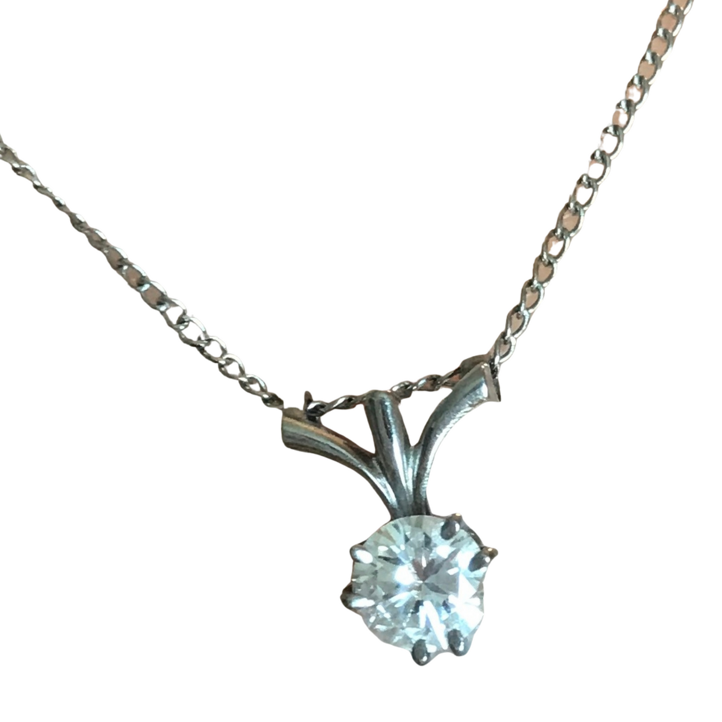 Six Prong 0.38 Carats Diamond Solitaire Necklace-Necklace-Antique, Estate & Consignment-hurdles-jewelry-boulder-colorado
