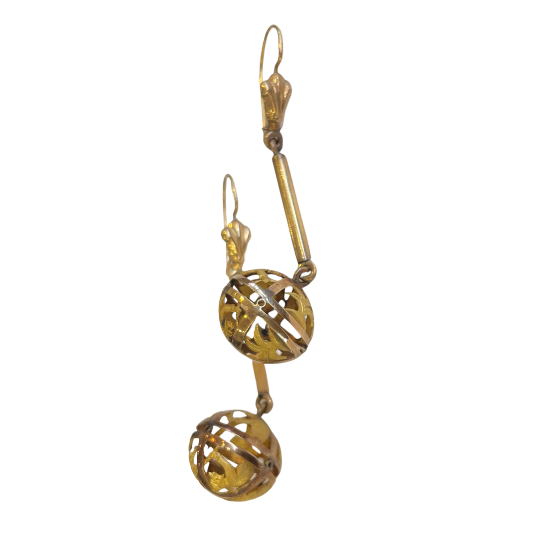 Sphere Dangle Earrings-Earrings-Antique, Estate & Consignment-hurdles-jewelry-boulder-colorado