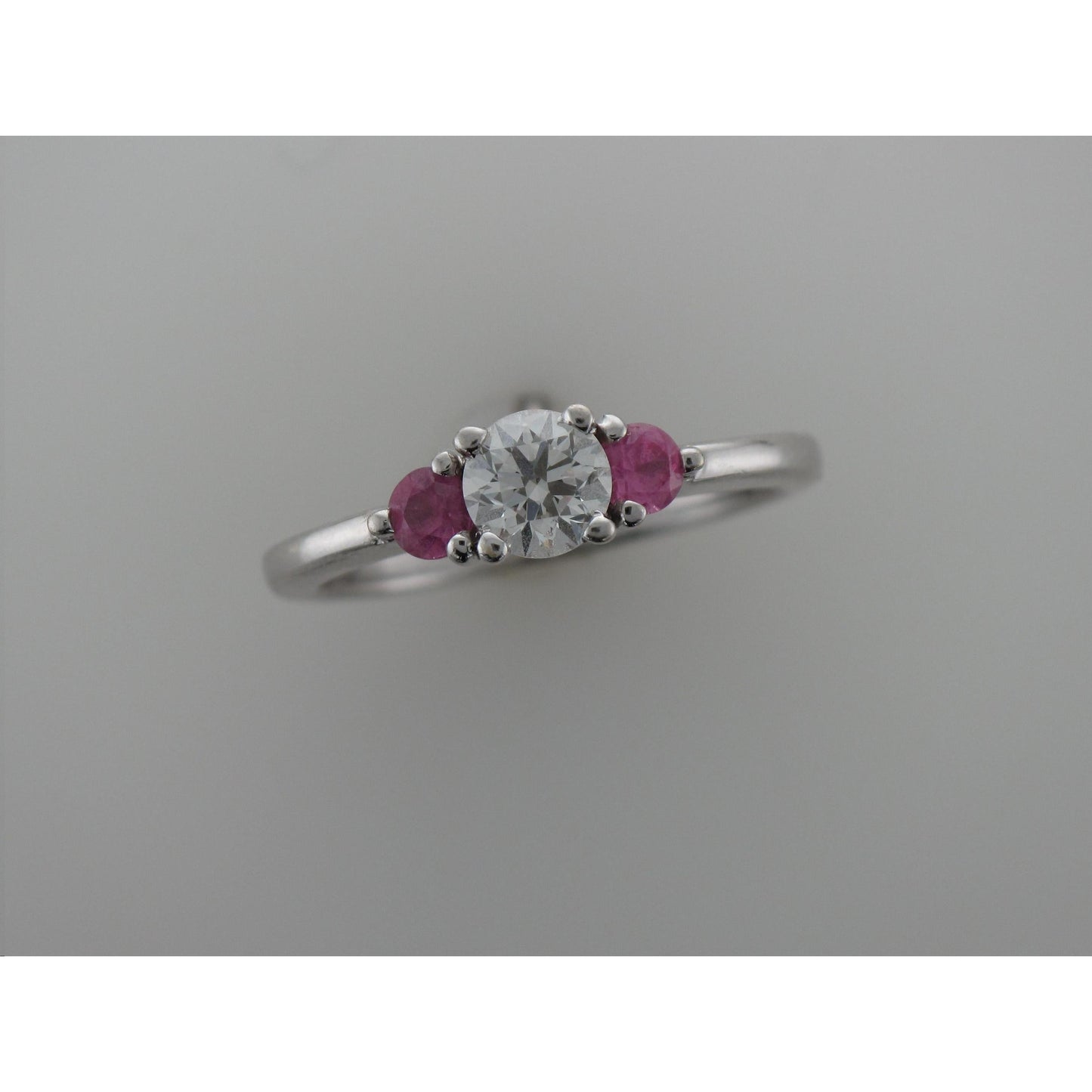 Three Stone Diamond & Pink Sapphire Ring-Engagement Ring-Antique, Estate & Consignment-I don' know or see my size-hurdles-jewelry-boulder-colorado
