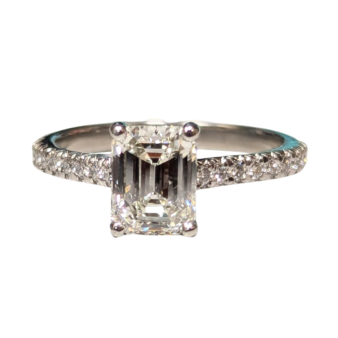 Tiffany & Co. 1.06 Carat Emerald Cut Diamond Engagement Ring-Engagement Ring-Antique, Estate & Consignment-I don' know or see my size-hurdles-jewelry-boulder-colorado
