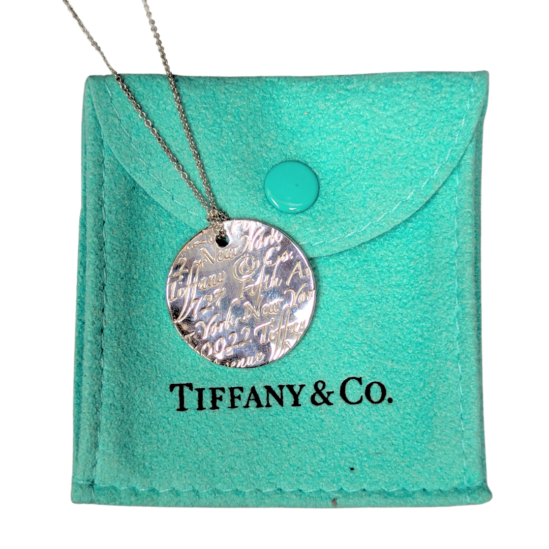 Tiffany & Co. "Notes 757 Fifth Ave" Necklace in Sterling Silver-Necklace-Antique, Estate & Consignment-hurdles-jewelry-boulder-colorado
