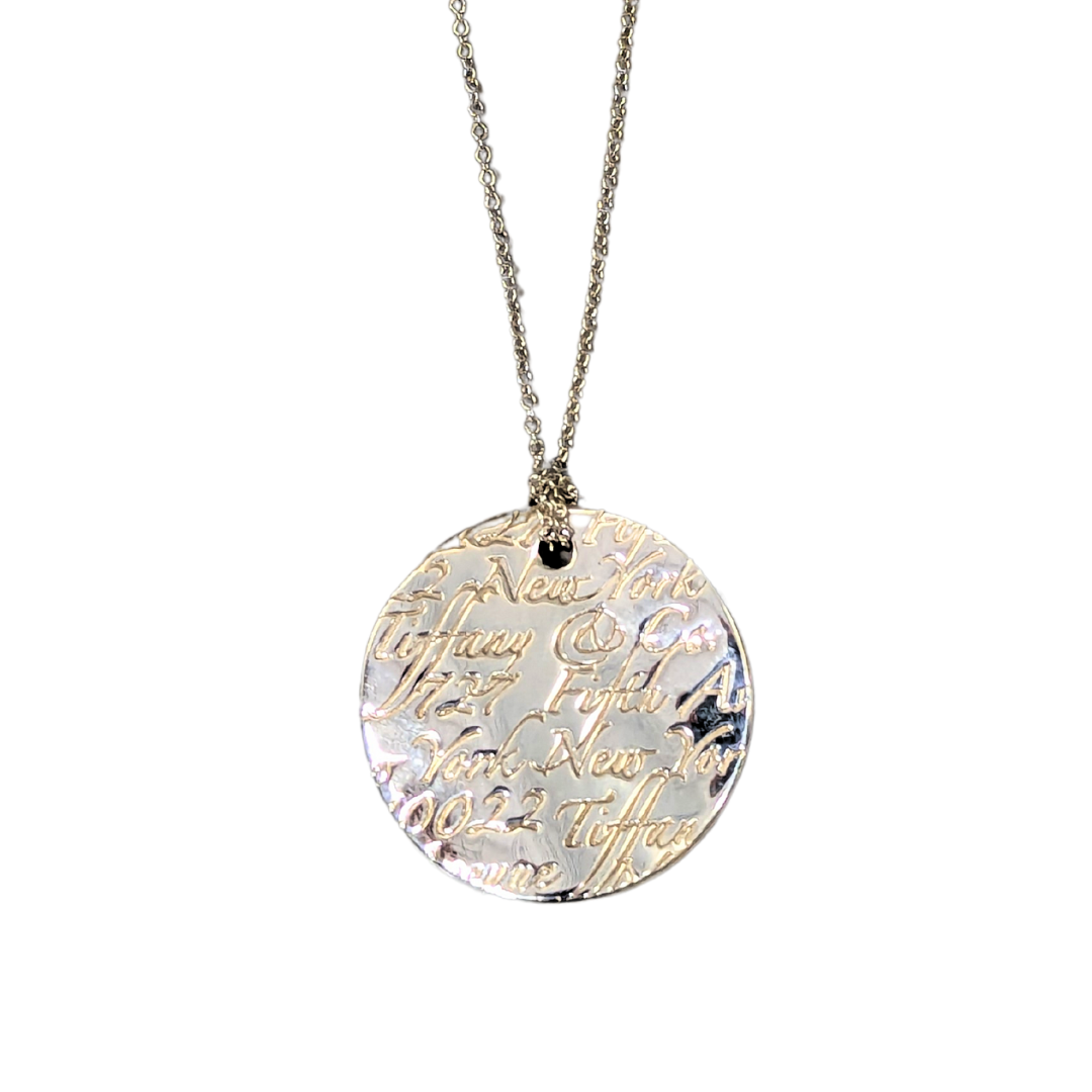Tiffany & Co. "Notes 757 Fifth Ave" Necklace in Sterling Silver-Necklace-Antique, Estate & Consignment-hurdles-jewelry-boulder-colorado