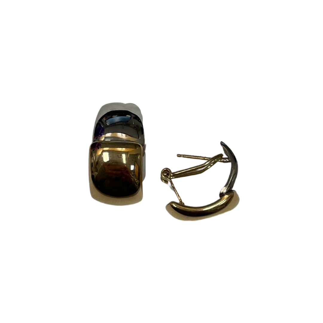 Two Tone Gold Earrings-Earrings-Antique, Estate & Consignment-hurdles-jewelry-boulder-colorado