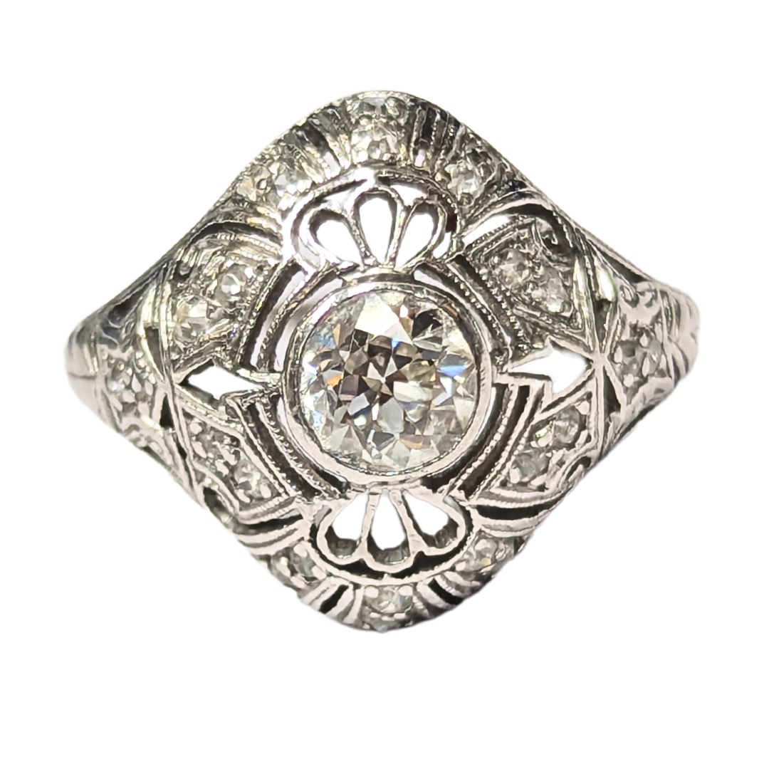 Vintage Diamond Filigree Engagement Ring-Engagement Ring-Antique, Estate & Consignment-I don' know or see my size-hurdles-jewelry-boulder-colorado