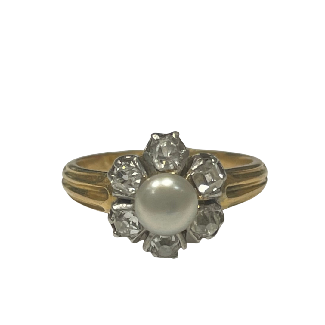 Vintage Pearl & Diamond Ring-Ring-Antique, Estate & Consignment-I don' know or see my size-hurdles-jewelry-boulder-colorado