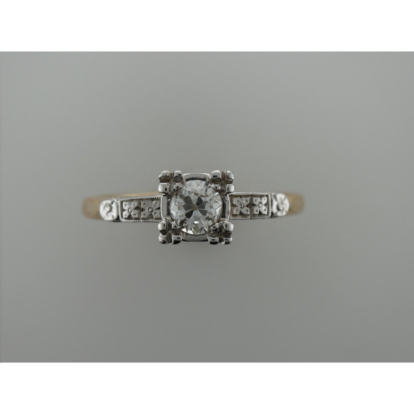 Vintage Two Tone Diamond Ring-Engagement Ring-Antique, Estate & Consignment-I don' know or see my size-hurdles-jewelry-boulder-colorado