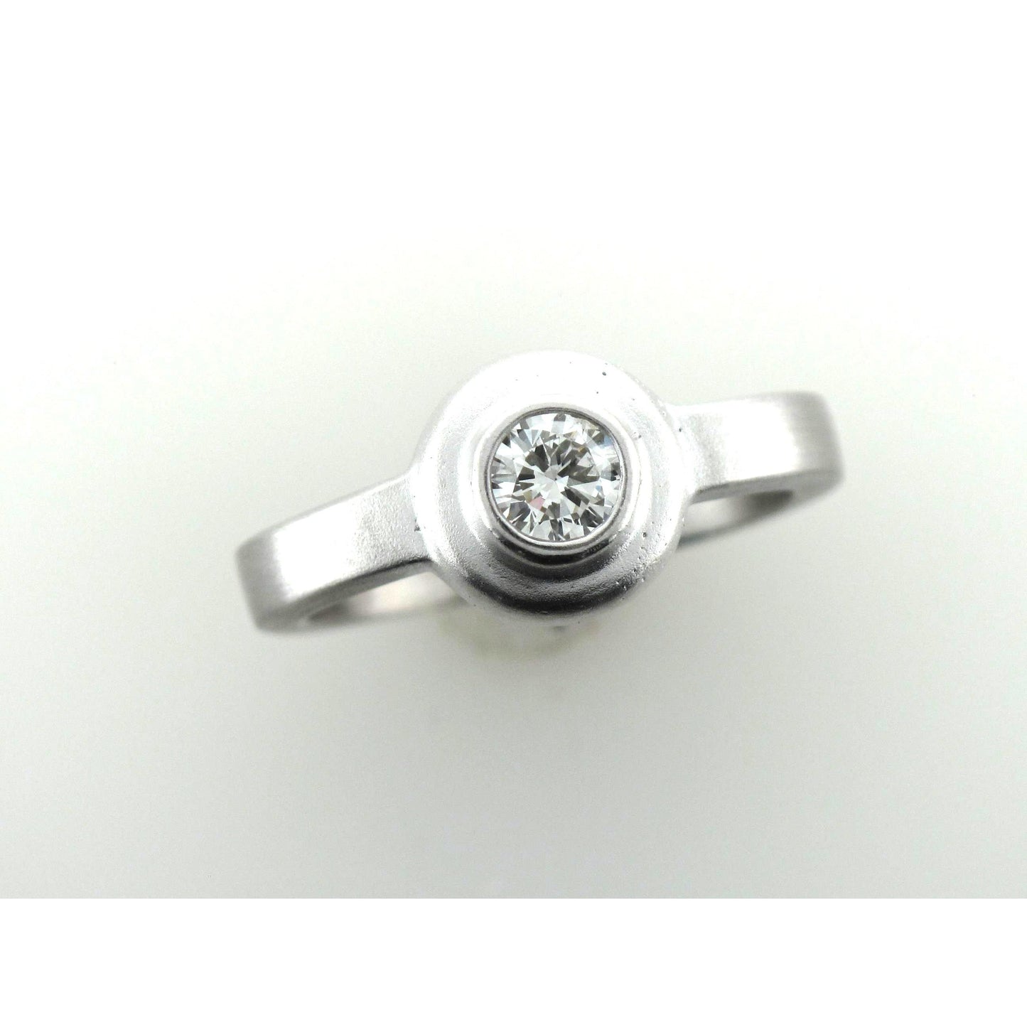 White Gold Bezel Set Diamond Engagement Ring-Engagement Ring-Antique, Estate & Consignment-I don' know or see my size-hurdles-jewelry-boulder-colorado