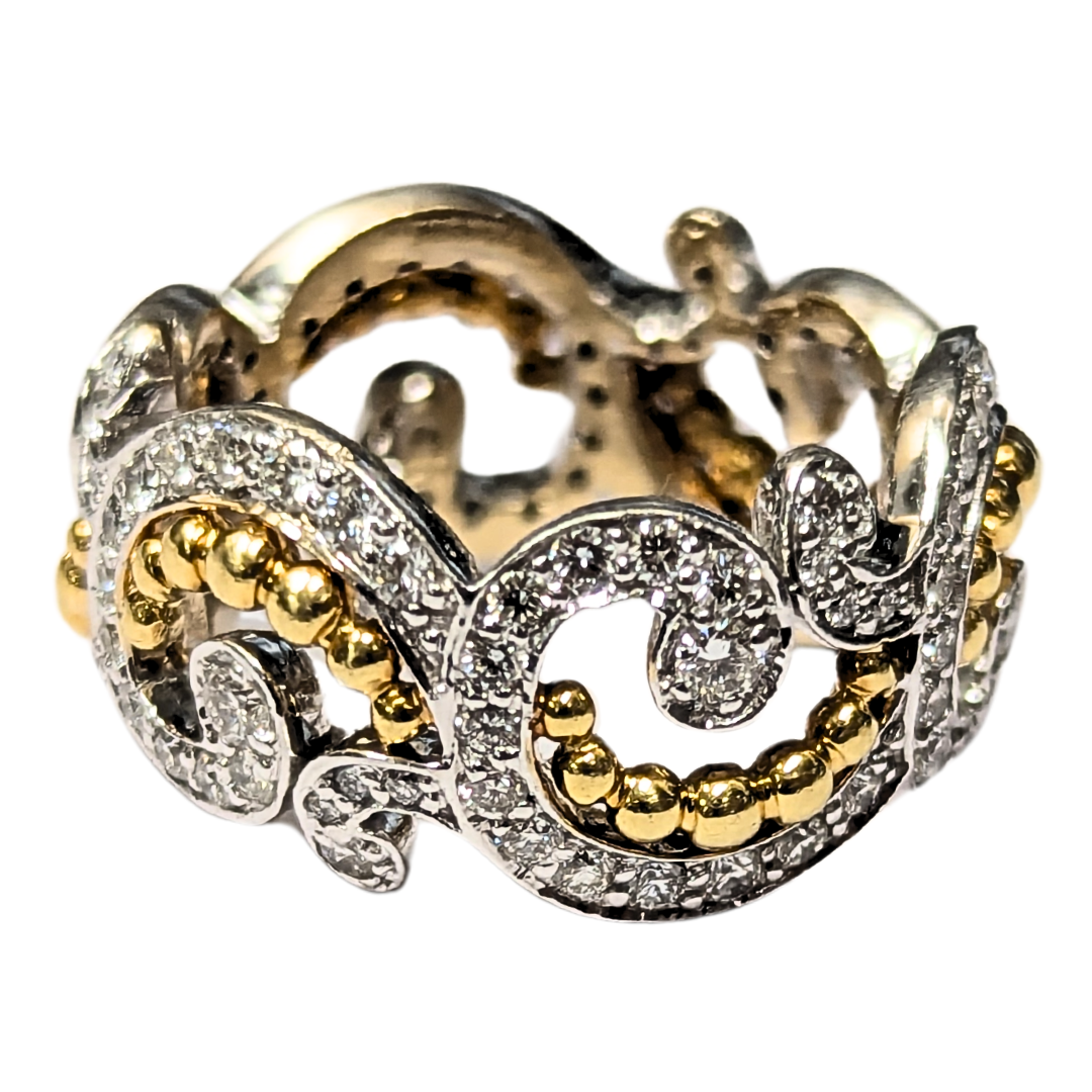 Wide Diamond Swirl Ring-Ring-Antique, Estate & Consignment-I don' know or see my size-hurdles-jewelry-boulder-colorado