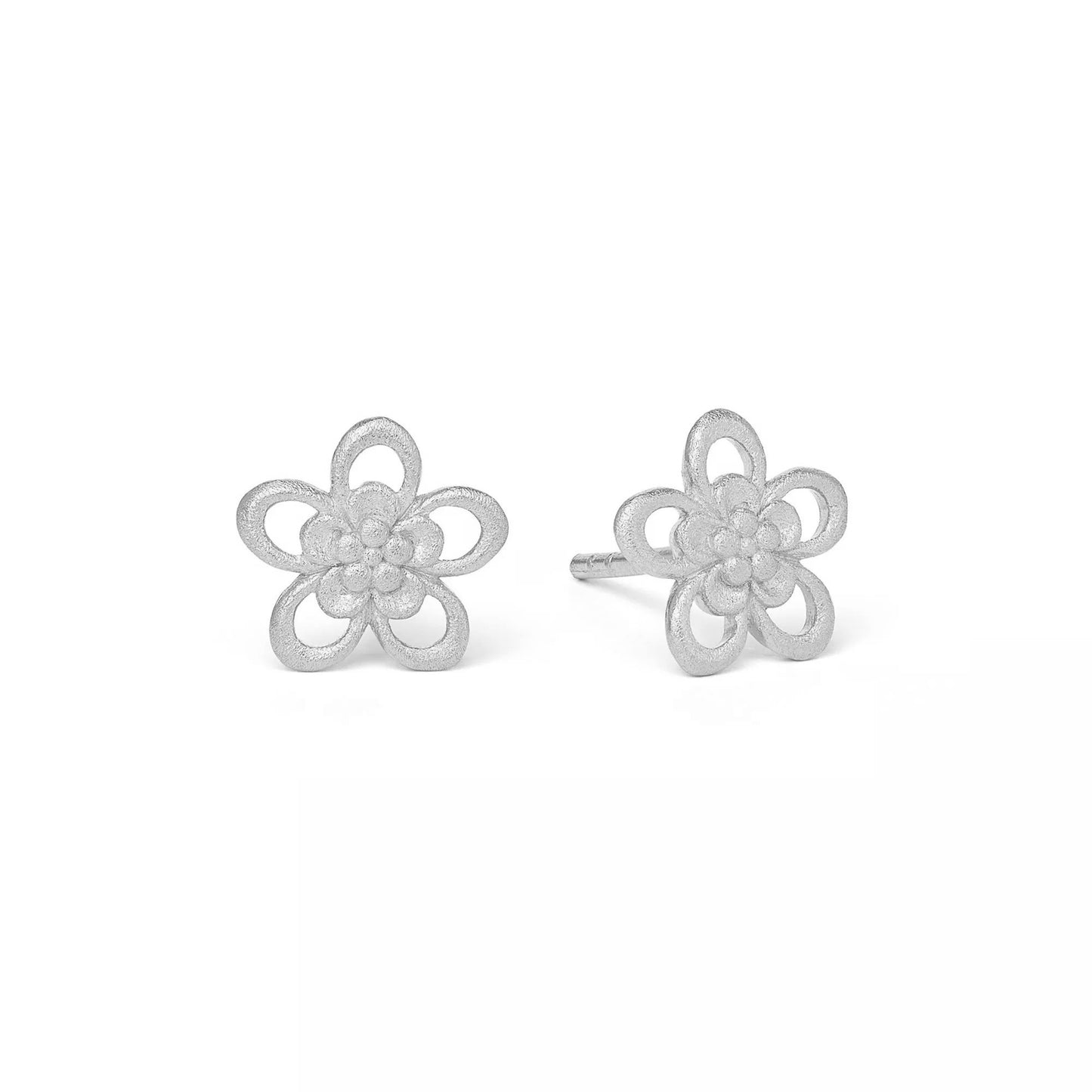 Cerosa Silver Flower Earrings-Earrings-Bernd Wolf-hurdles-jewelry-boulder-colorado