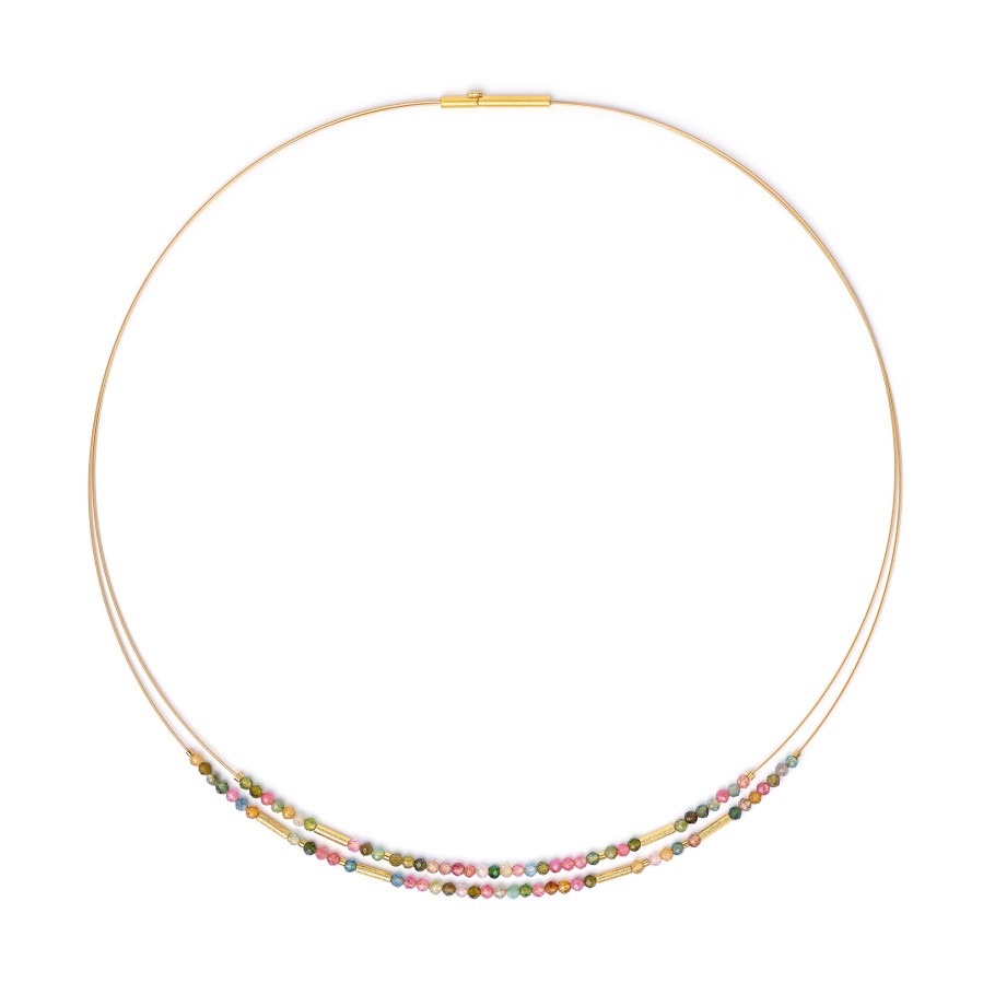 Clenia Tourmaline Double Strand Necklace-Necklace-Bernd Wolf-hurdles-jewelry-boulder-colorado