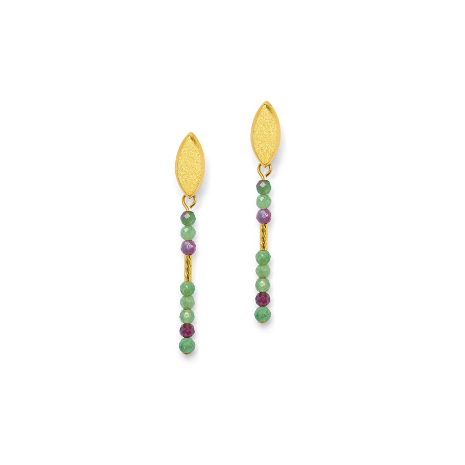 Nivensy Zoisite Earrings-Earrings-Bernd Wolf-hurdles-jewelry-boulder-colorado