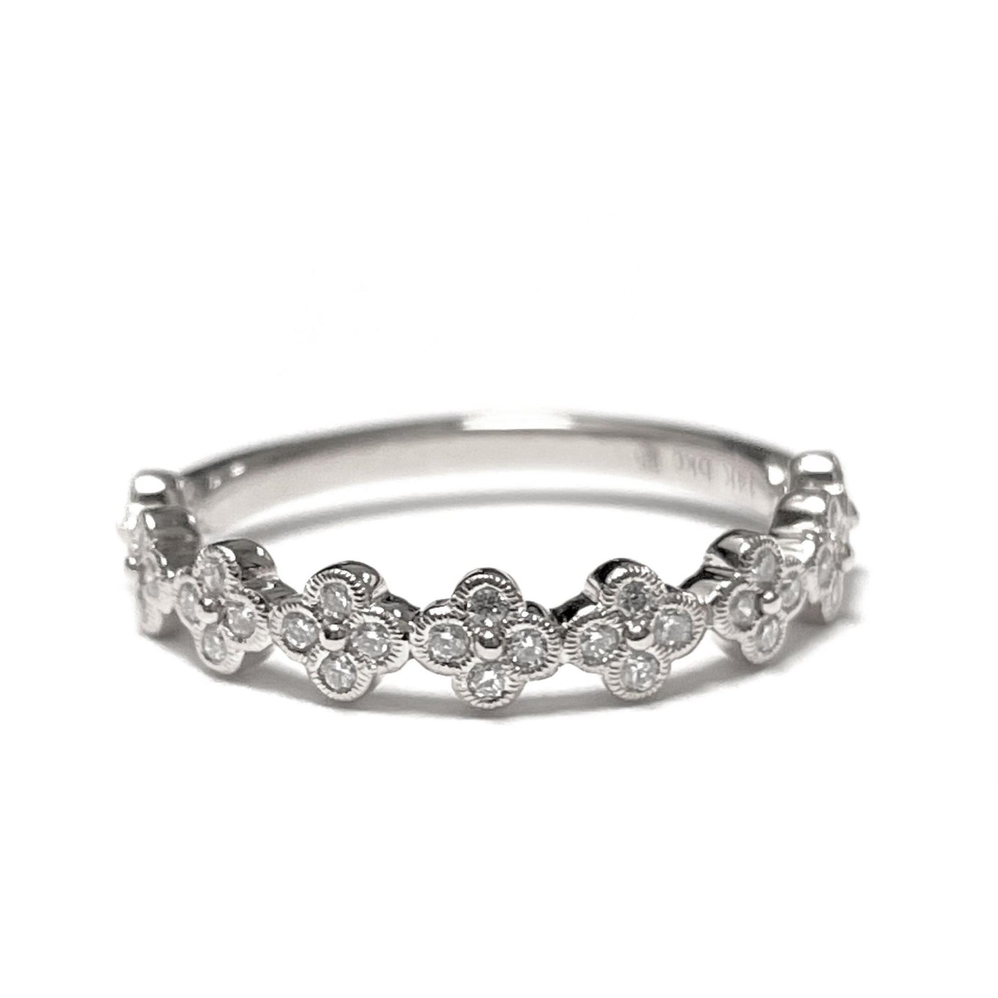 Diamond Floral Stacker Band-Band-Beverley K-I don' know or see my size-hurdles-jewelry-boulder-colorado