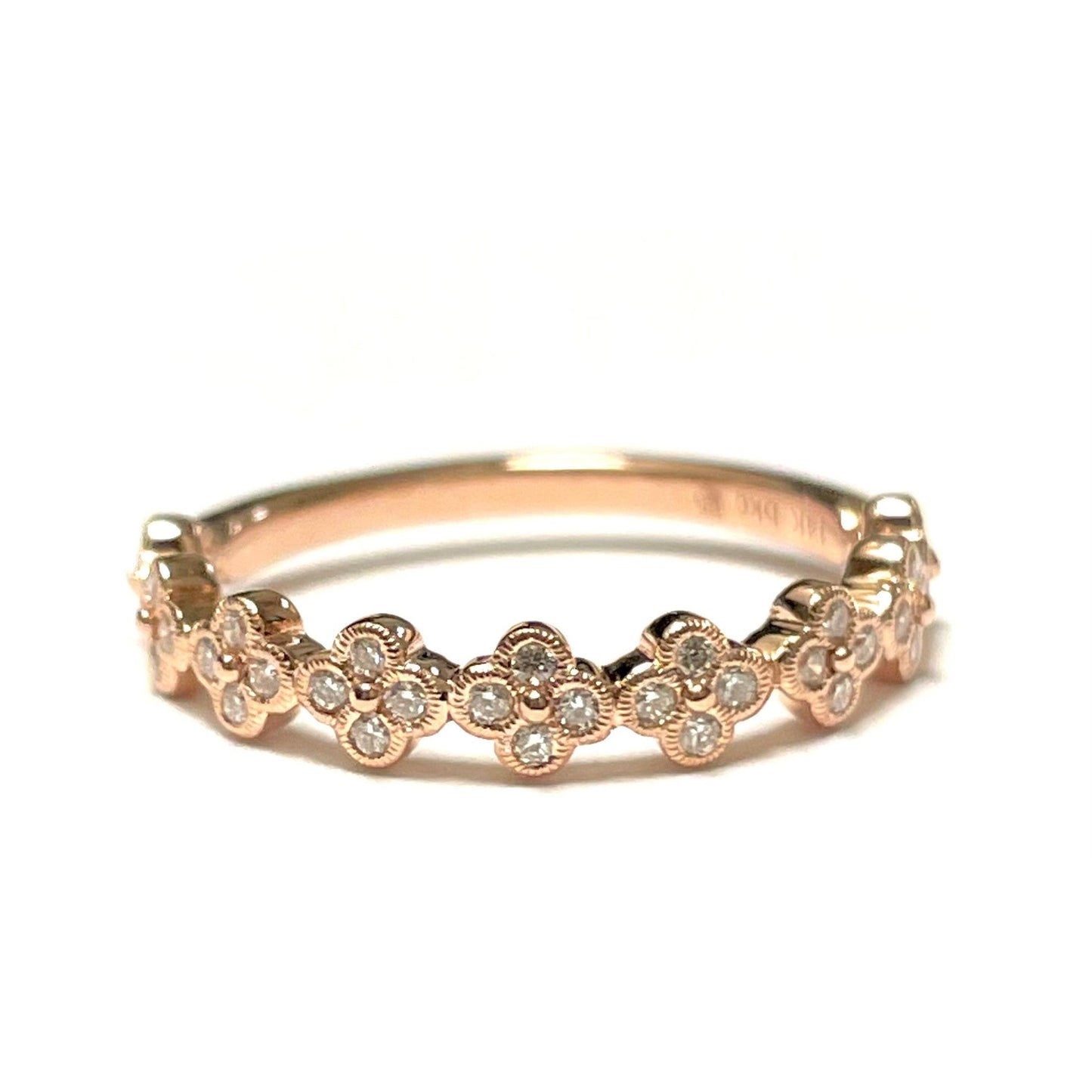 Diamond Floral Stacker Band - Rose Gold-Band-Beverley K-I don' know or see my size-hurdles-jewelry-boulder-colorado