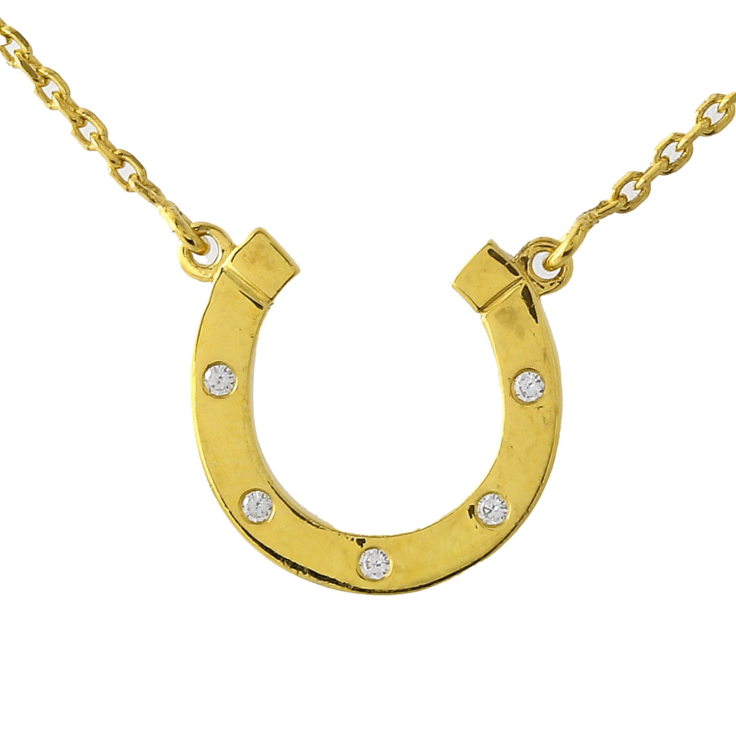 Diamond Horseshoe Necklace-Necklace-Beverley K-hurdles-jewelry-boulder-colorado