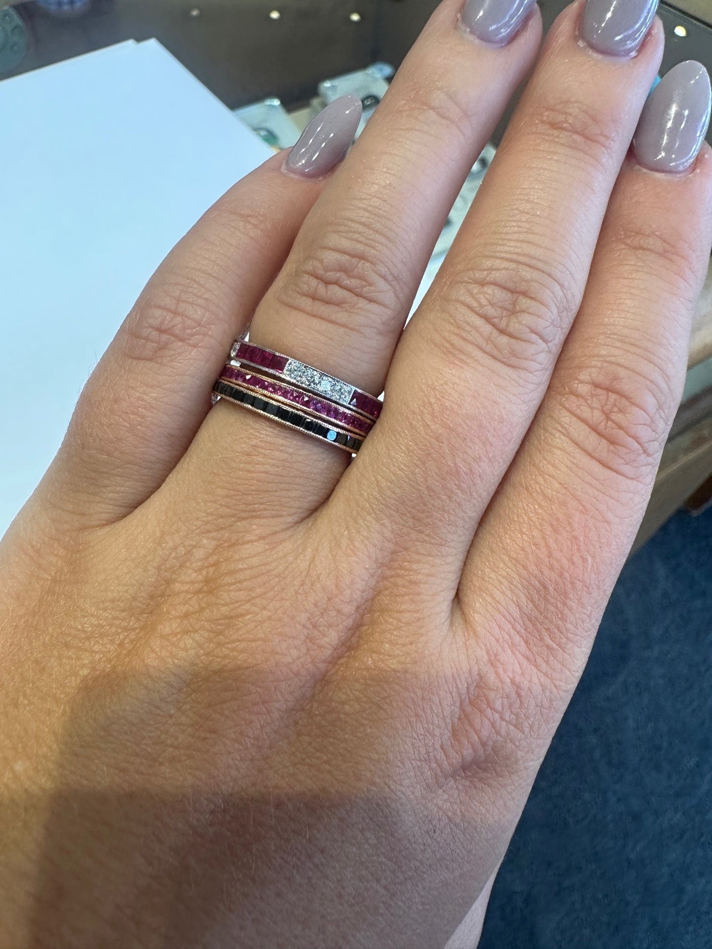 Ruby & Diamond Eternity Band-Band-Beverley K-I don' know or see my size-hurdles-jewelry-boulder-colorado