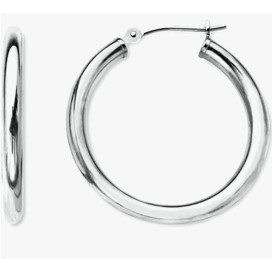 3 x 30mm Gold Hoop Earrings-Earrings-Carla Nancy B-14K White Gold-hurdles-jewelry-boulder-colorado