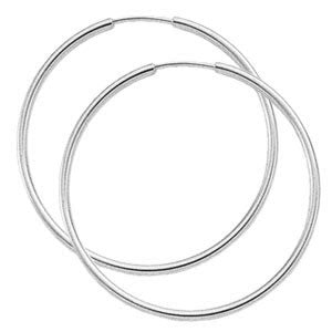 White Gold Endless Hoop Earrings - 60mm-Earrings-Carla Nancy B-hurdles-jewelry-boulder-colorado