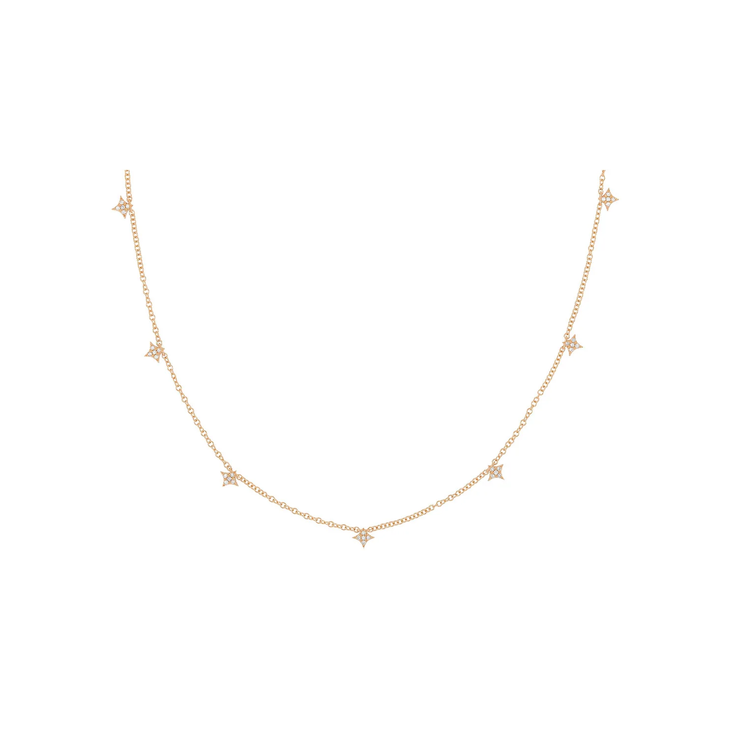 7 Diamond Sparkle Necklace-Necklace-EF Collection-14K Yellow Gold-hurdles-jewelry-boulder-colorado