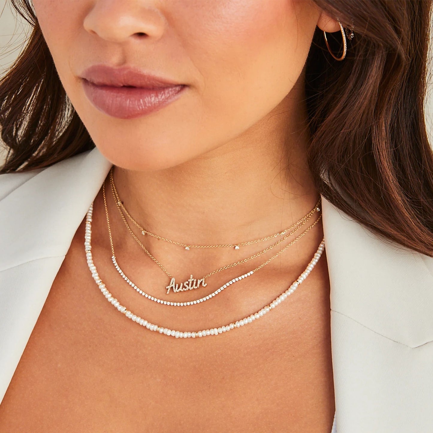 7 Prong Set Diamond Necklace-Necklace-EF Collection-14K Yellow Gold-hurdles-jewelry-boulder-colorado