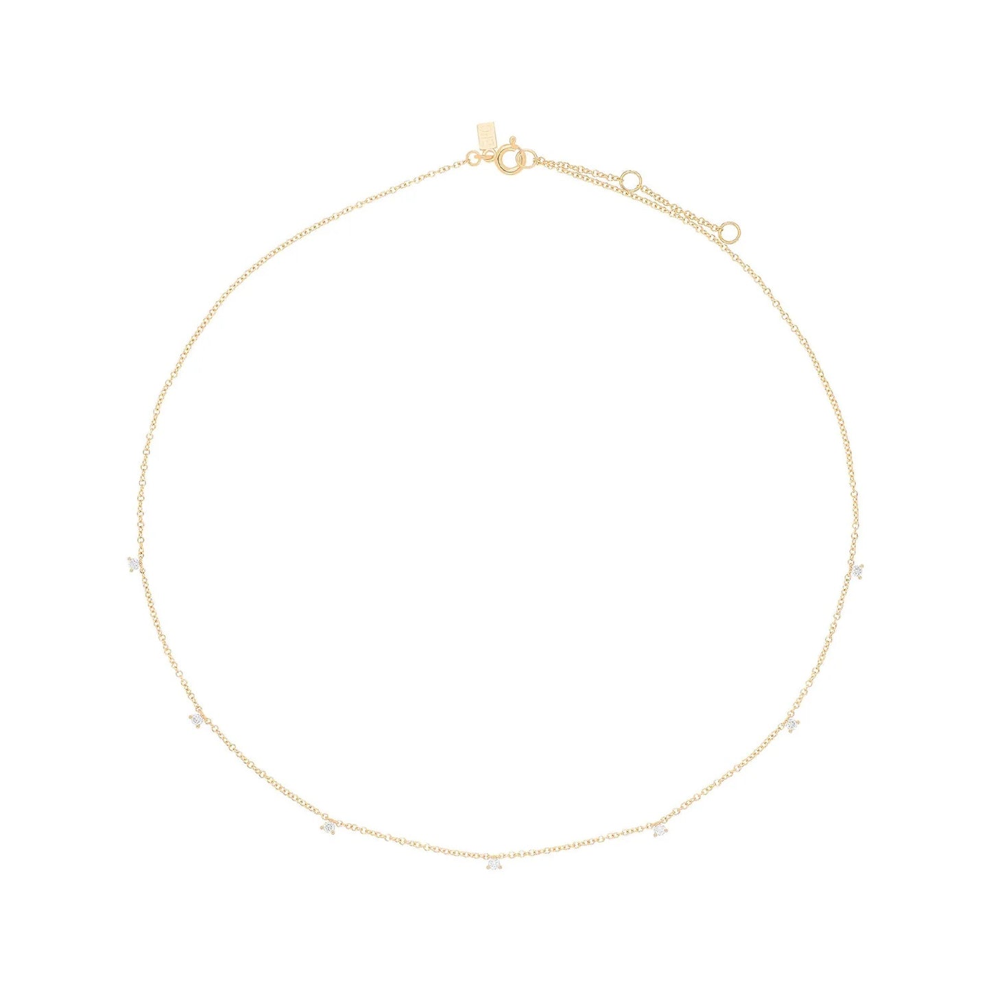 7 Prong Set Diamond Necklace-Necklace-EF Collection-14K Yellow Gold-hurdles-jewelry-boulder-colorado