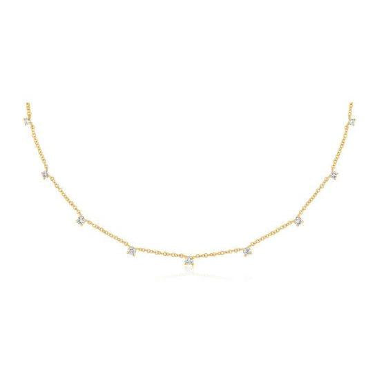 9 Prong Set Diamond Necklace-Necklace-EF Collection-14K Yellow Gold-hurdles-jewelry-boulder-colorado