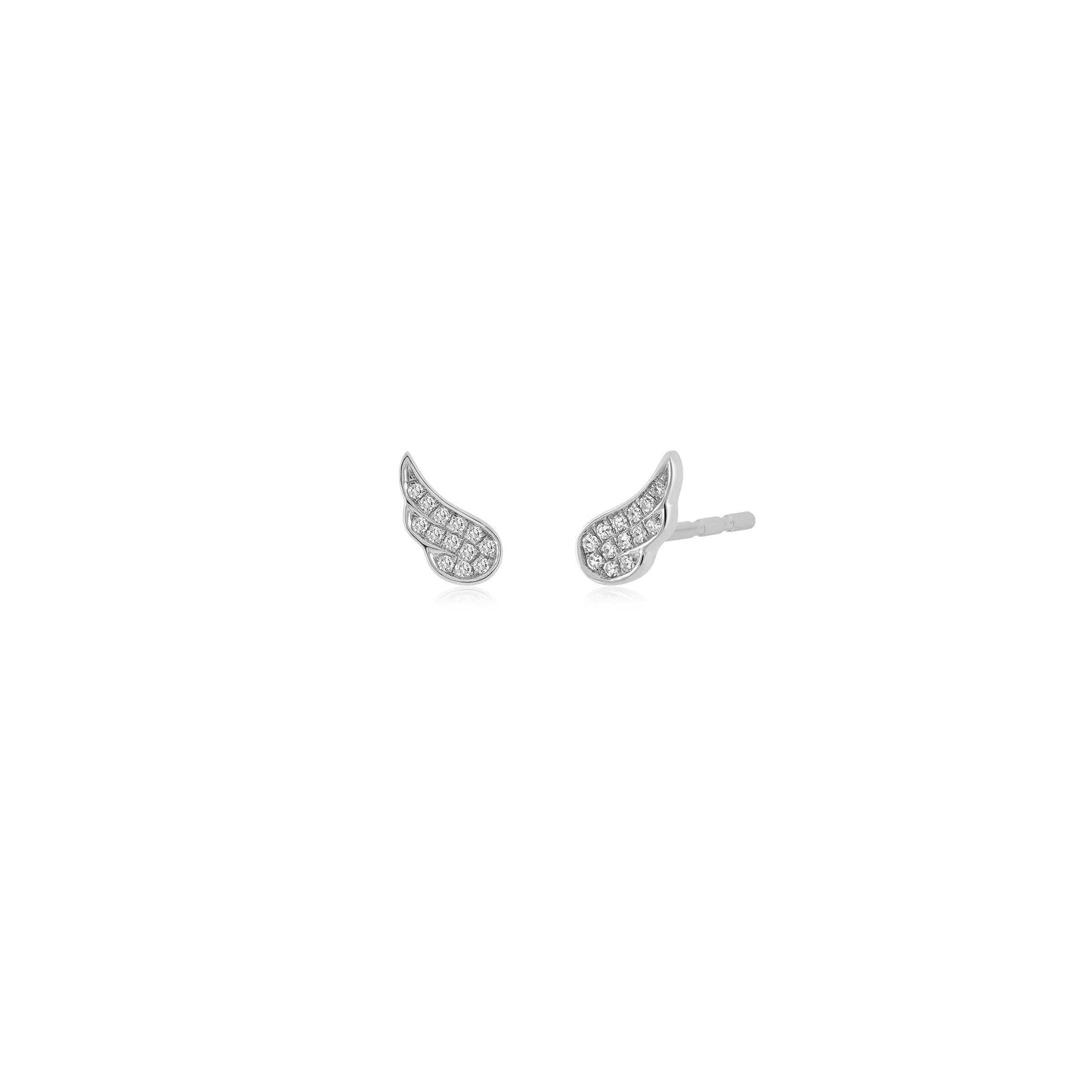 Baby Diamond Angel Wing Stud Earring-Angel Wing Collection-EF Collection-14K Rose Gold-Single - Left-hurdles-jewelry-boulder-colorado