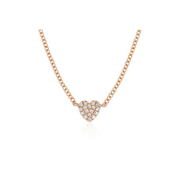Baby Diamond Heart Necklace-Necklace-EF Collection-14K Yellow Gold-hurdles-jewelry-boulder-colorado