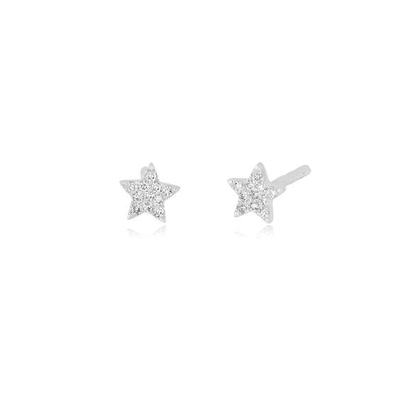 Baby Diamond Star Stud Earring-Earrings-EF Collection-14K Rose Gold-Pair-hurdles-jewelry-boulder-colorado