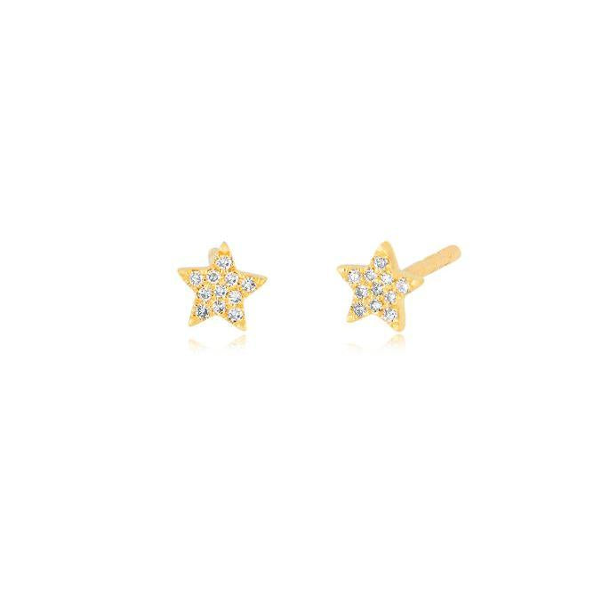 Baby Diamond Star Stud Earring-Earrings-EF Collection-14K Rose Gold-Pair-hurdles-jewelry-boulder-colorado