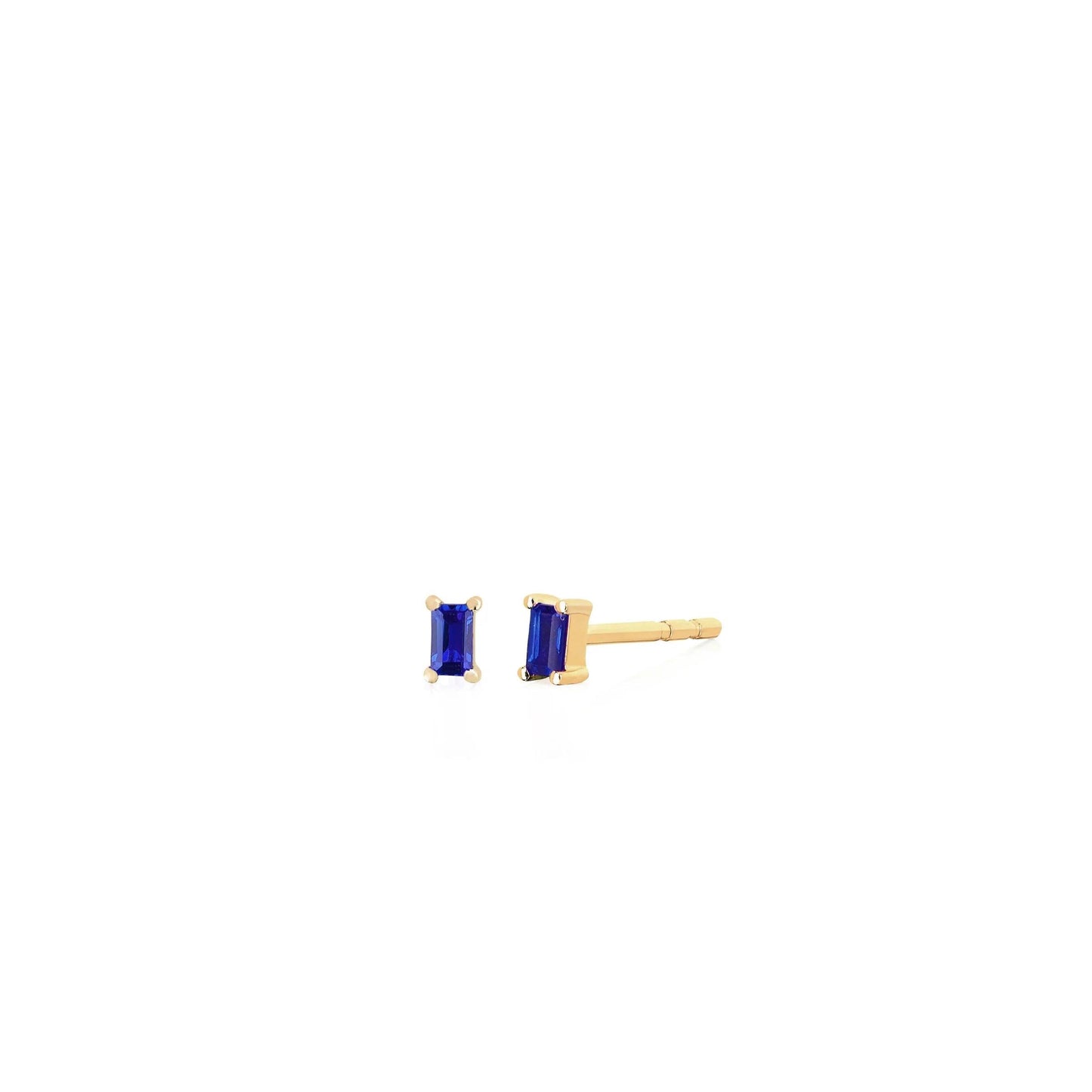 Blue Sapphire Baguette Stud Earring-Earrings-EF Collection-hurdles-jewelry-boulder-colorado