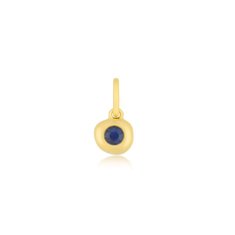 Blue Sapphire Pillow Birthstone Charm - September Birthstone-Pendant Charm-EF Collection-hurdles-jewelry-boulder-colorado