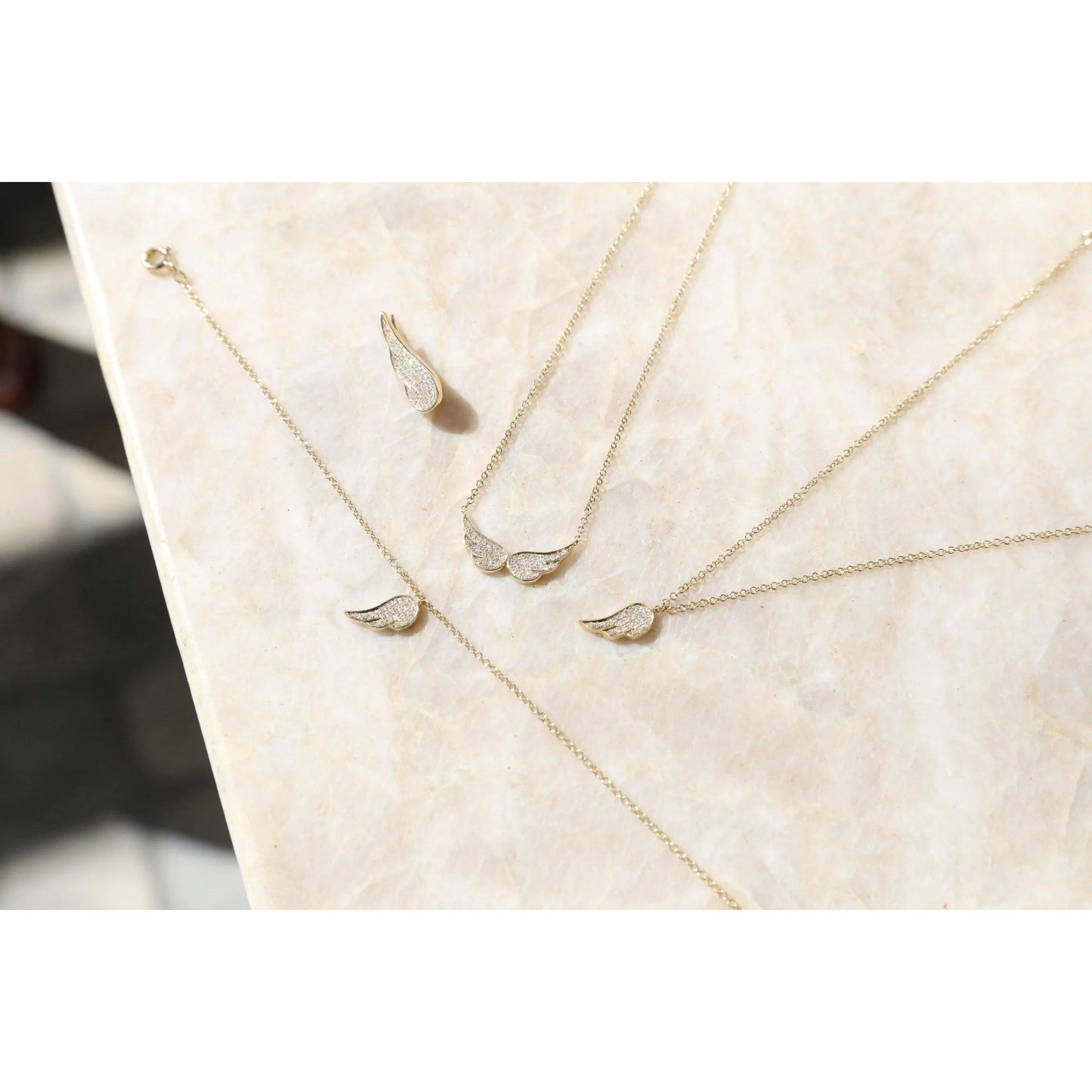 Diamond Angel Wing Necklace-Angel Wing Collection-EF Collection-14K White Gold-hurdles-jewelry-boulder-colorado