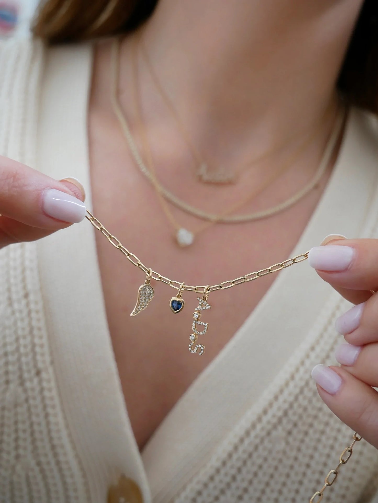 Diamond Angel Wing Necklace Charm-Angel Wing Collection-EF Collection-14K Yellow Gold-hurdles-jewelry-boulder-colorado