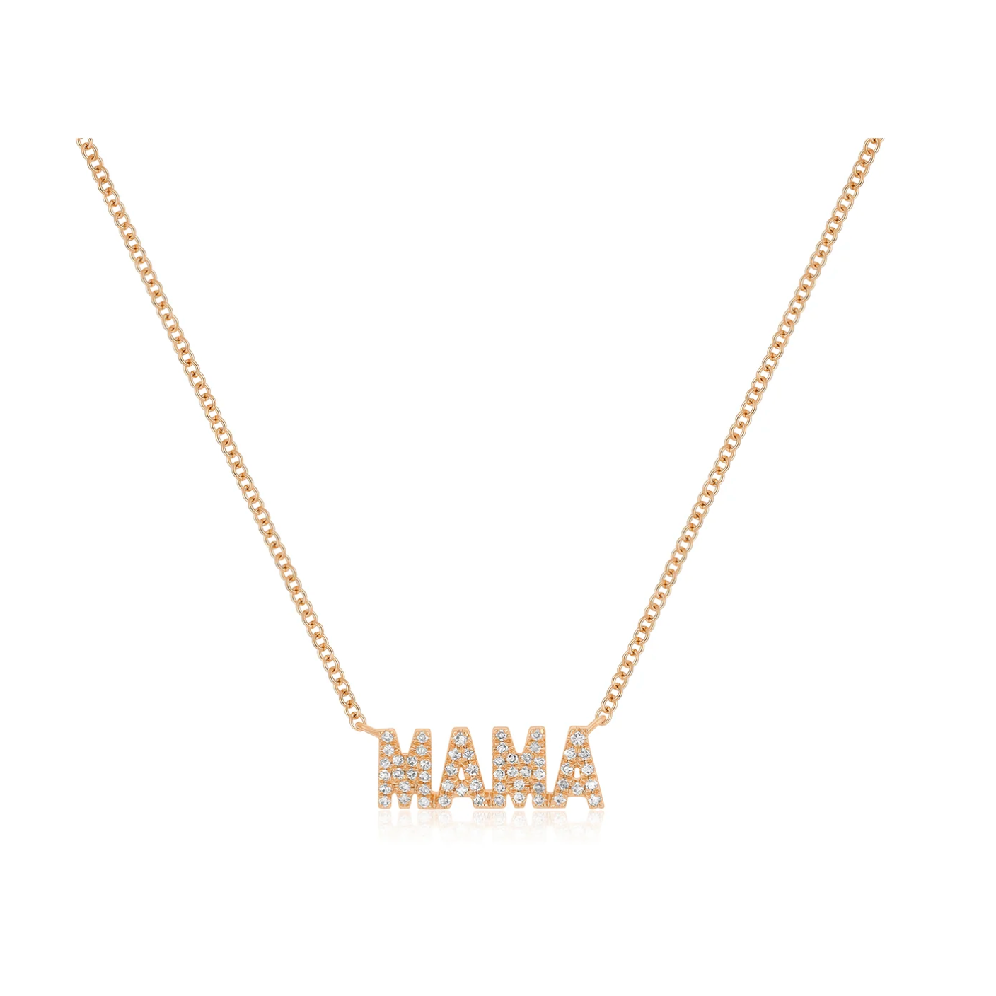 Diamond Block Mama Necklace-Necklace-EF Collection-14K Yellow Gold-hurdles-jewelry-boulder-colorado