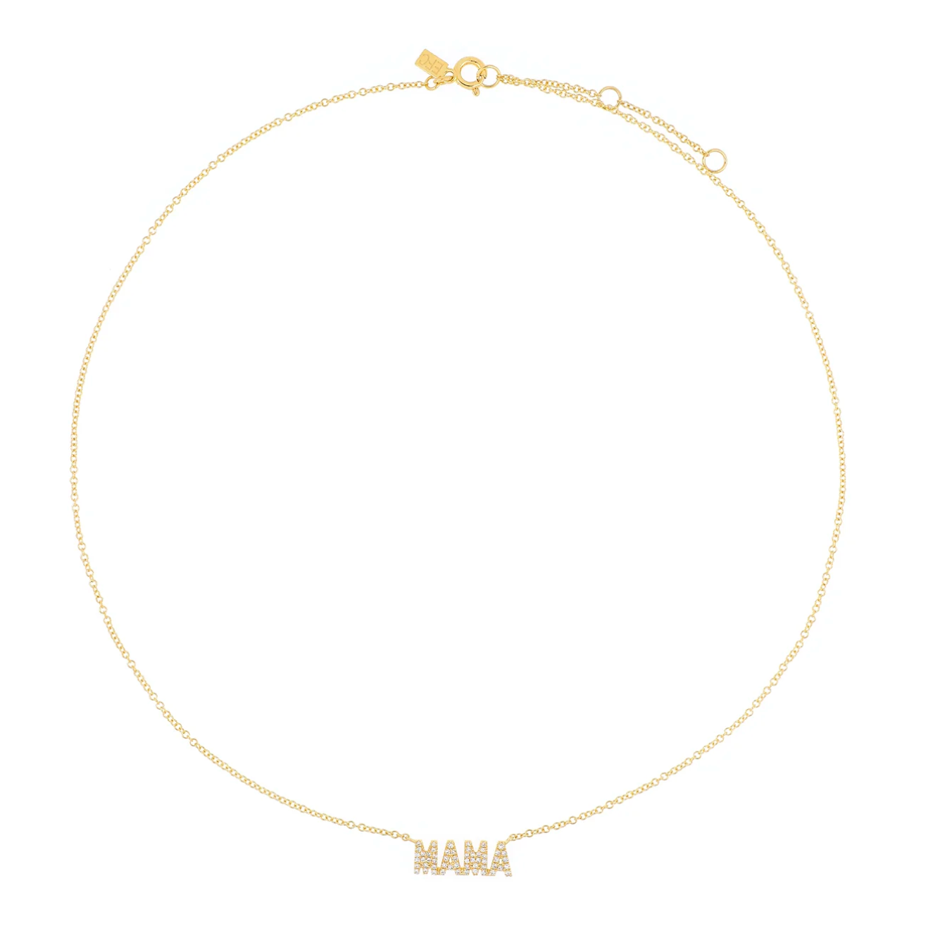 Diamond Block Mama Necklace-Necklace-EF Collection-14K Yellow Gold-hurdles-jewelry-boulder-colorado