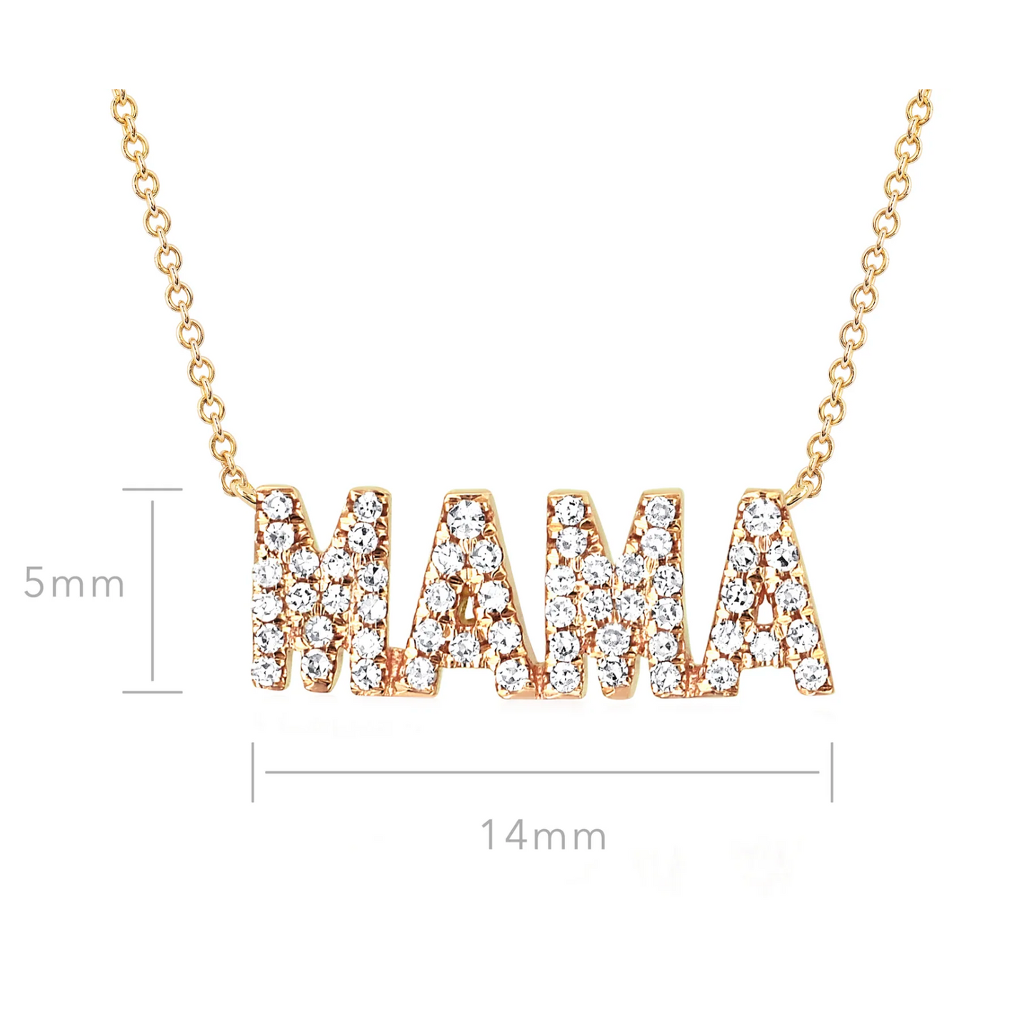 Diamond Block Mama Necklace-Necklace-EF Collection-14K Yellow Gold-hurdles-jewelry-boulder-colorado