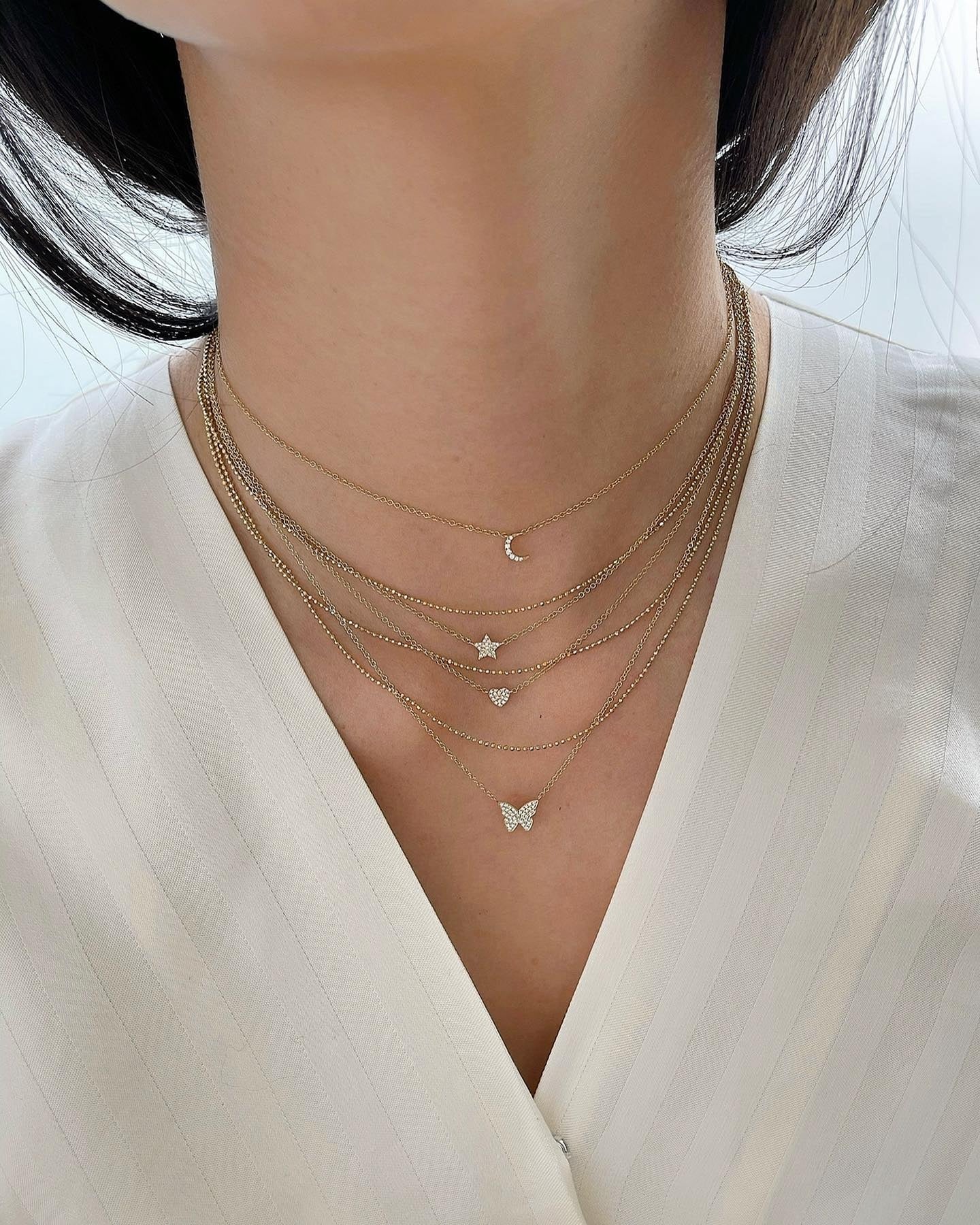 Diamond Butterfly Necklace-Necklace-EF Collection-14K Yellow Gold-hurdles-jewelry-boulder-colorado