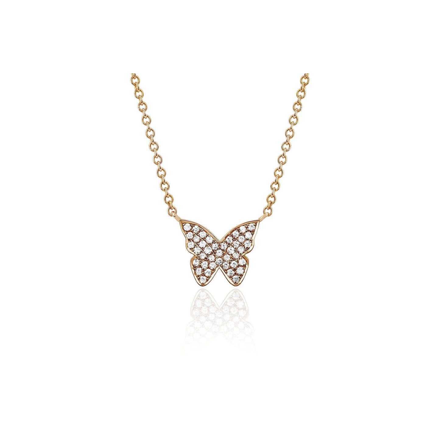 Diamond Butterfly Necklace-Necklace-EF Collection-14K Yellow Gold-hurdles-jewelry-boulder-colorado