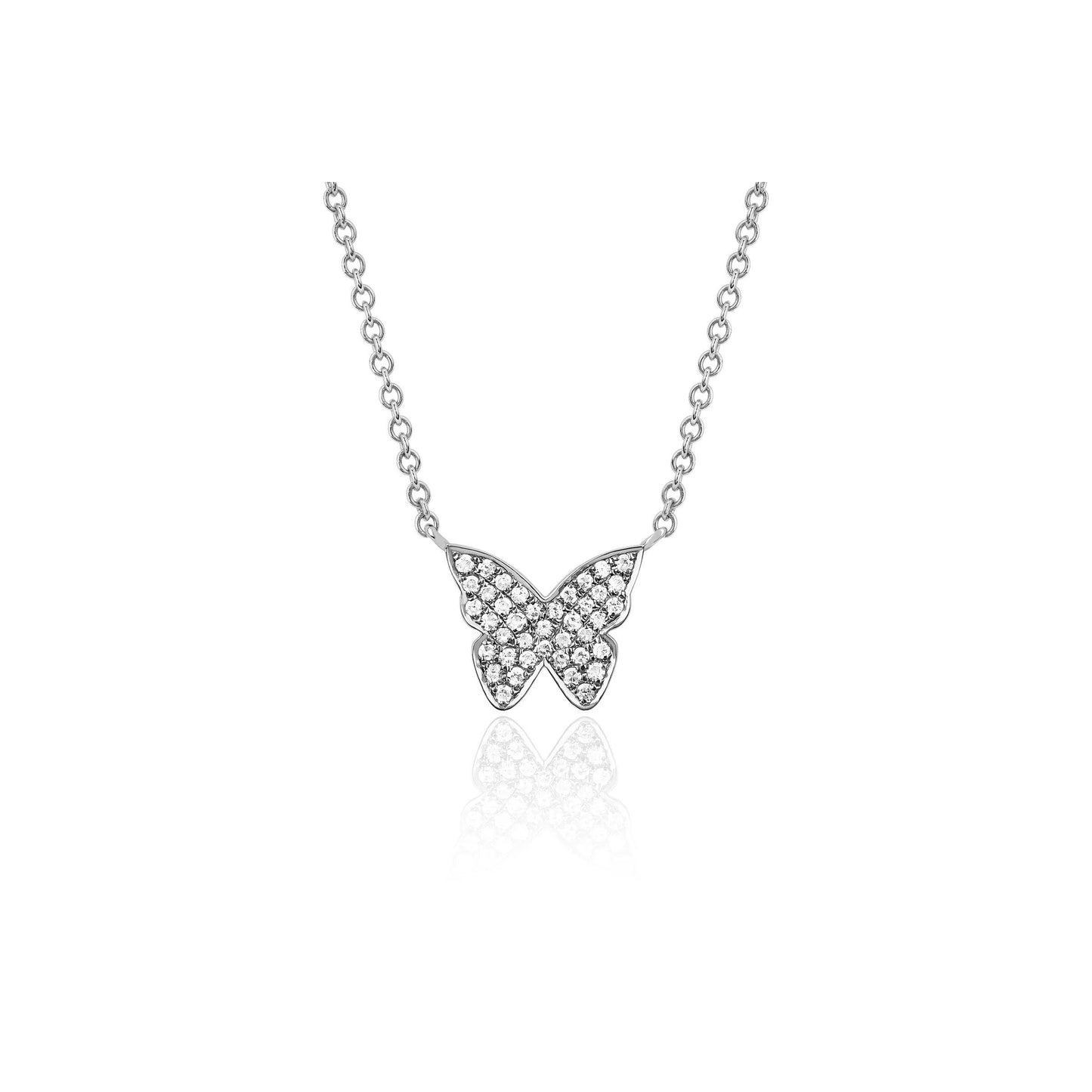 Diamond Butterfly Necklace-Necklace-EF Collection-14K Yellow Gold-hurdles-jewelry-boulder-colorado