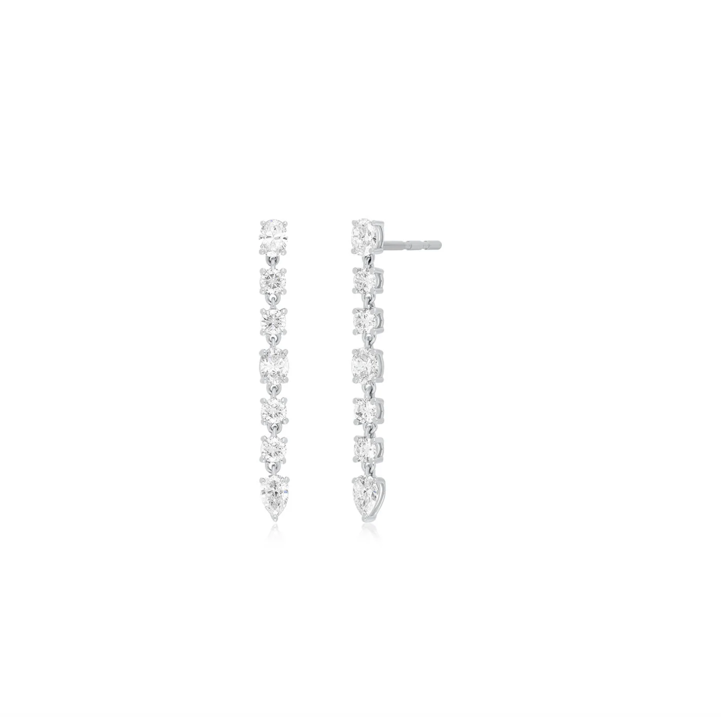 Diamond Carrie Drop Stud Earrings-Earrings-EF Collection-14K Yellow Gold-hurdles-jewelry-boulder-colorado