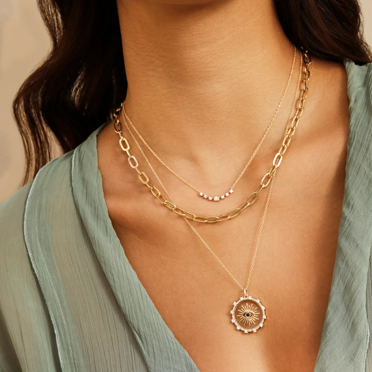 Diamond Carrie Necklace-Necklace-EF Collection-14K Yellow Gold-hurdles-jewelry-boulder-colorado