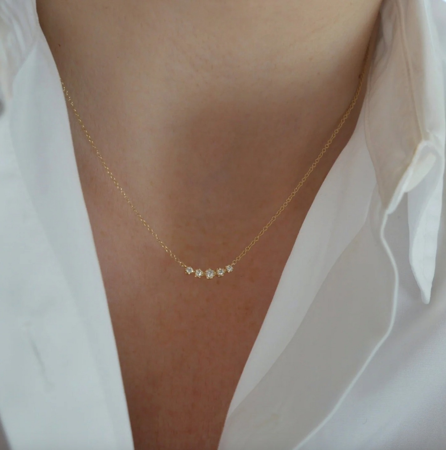 Diamond Crown Crescent Necklace-Necklace-EF Collection-hurdles-jewelry-boulder-colorado