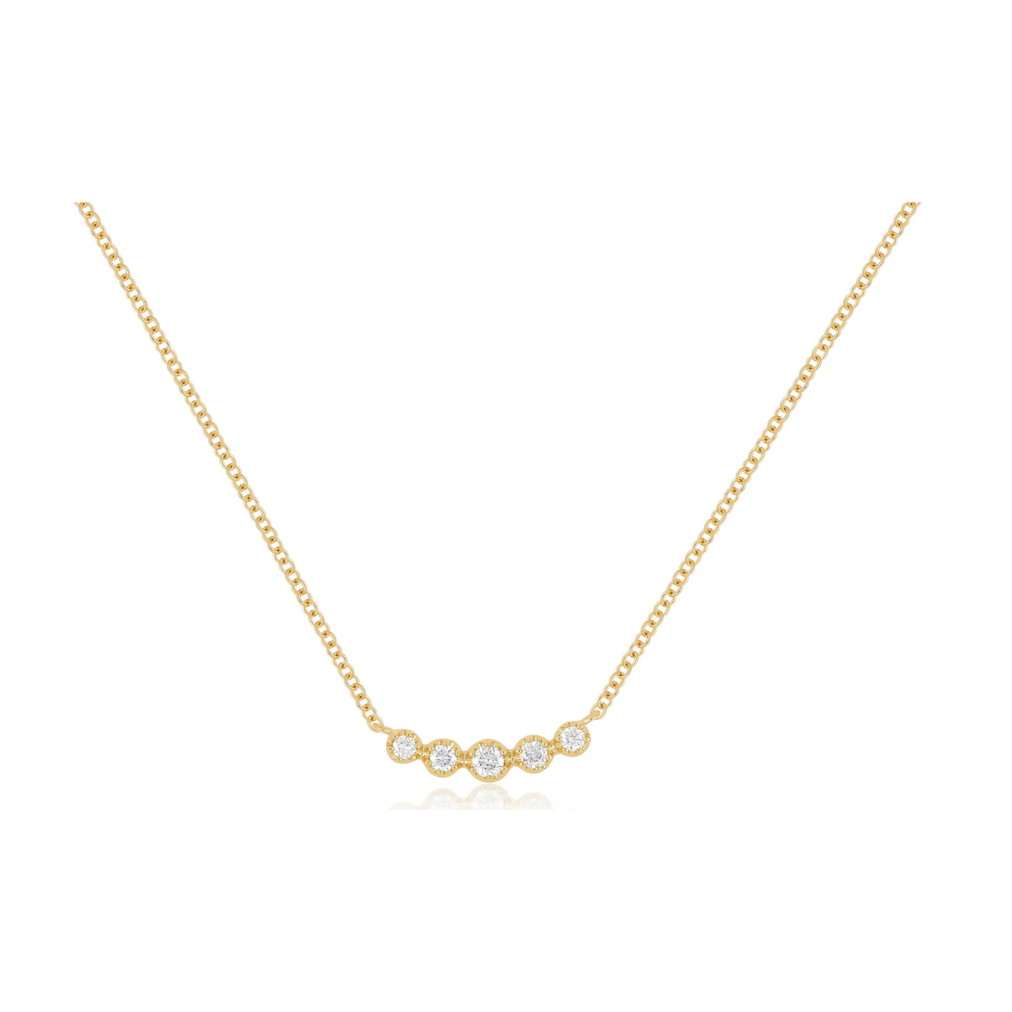 Diamond Crown Crescent Necklace-Necklace-EF Collection-hurdles-jewelry-boulder-colorado
