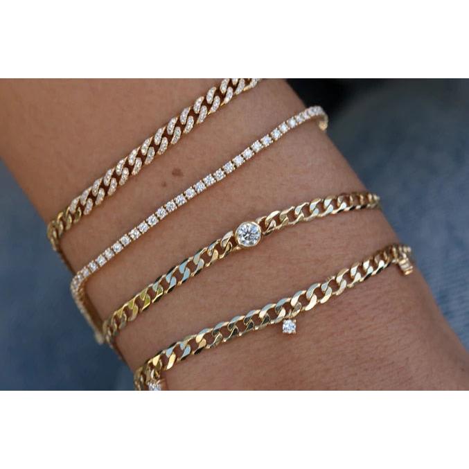 Diamond Curb Sari Bracelet-Bracelet-EF Collection-hurdles-jewelry-boulder-colorado