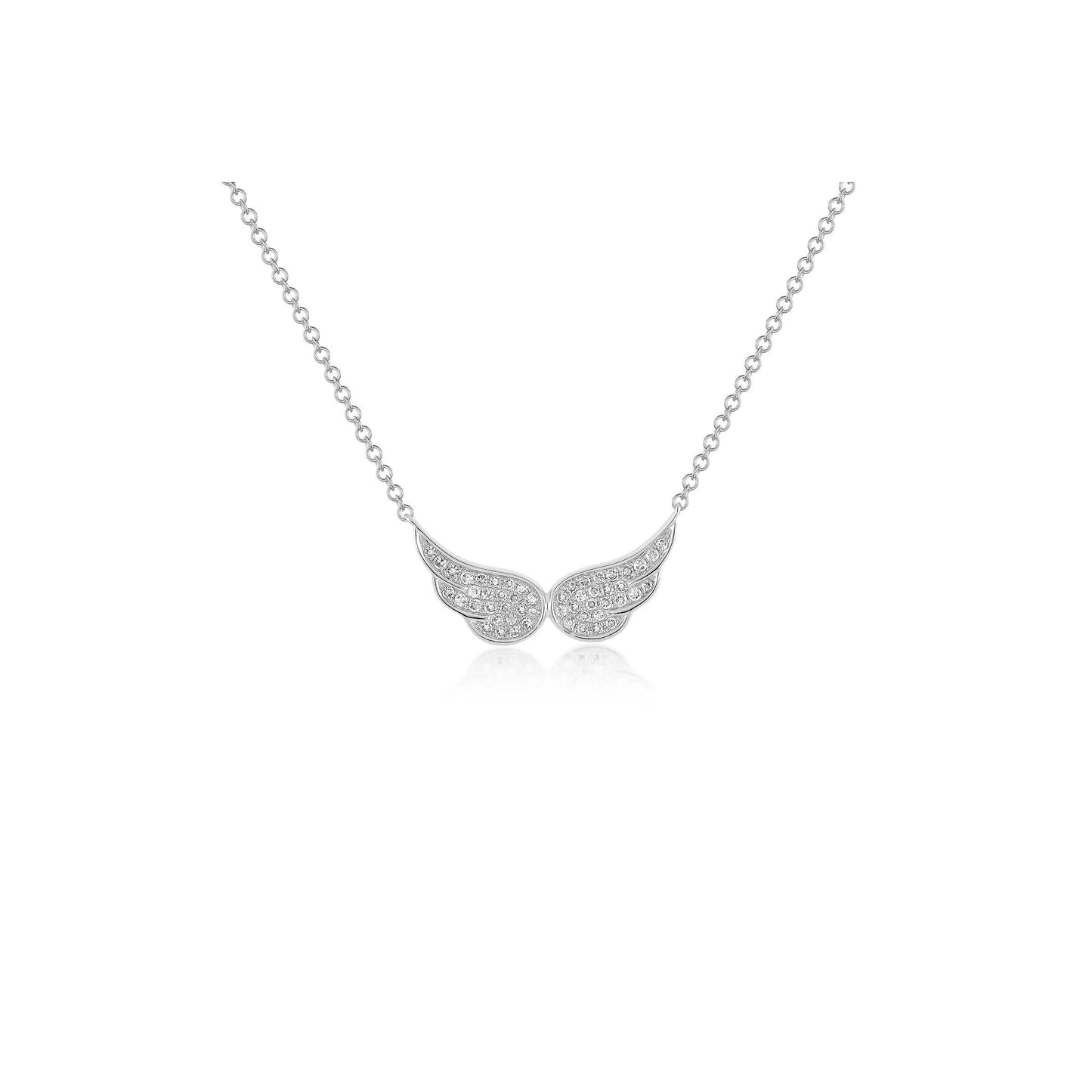Diamond Double Angel Wing Necklace-Angel Wing Collection-EF Collection-14K Yellow Gold-hurdles-jewelry-boulder-colorado
