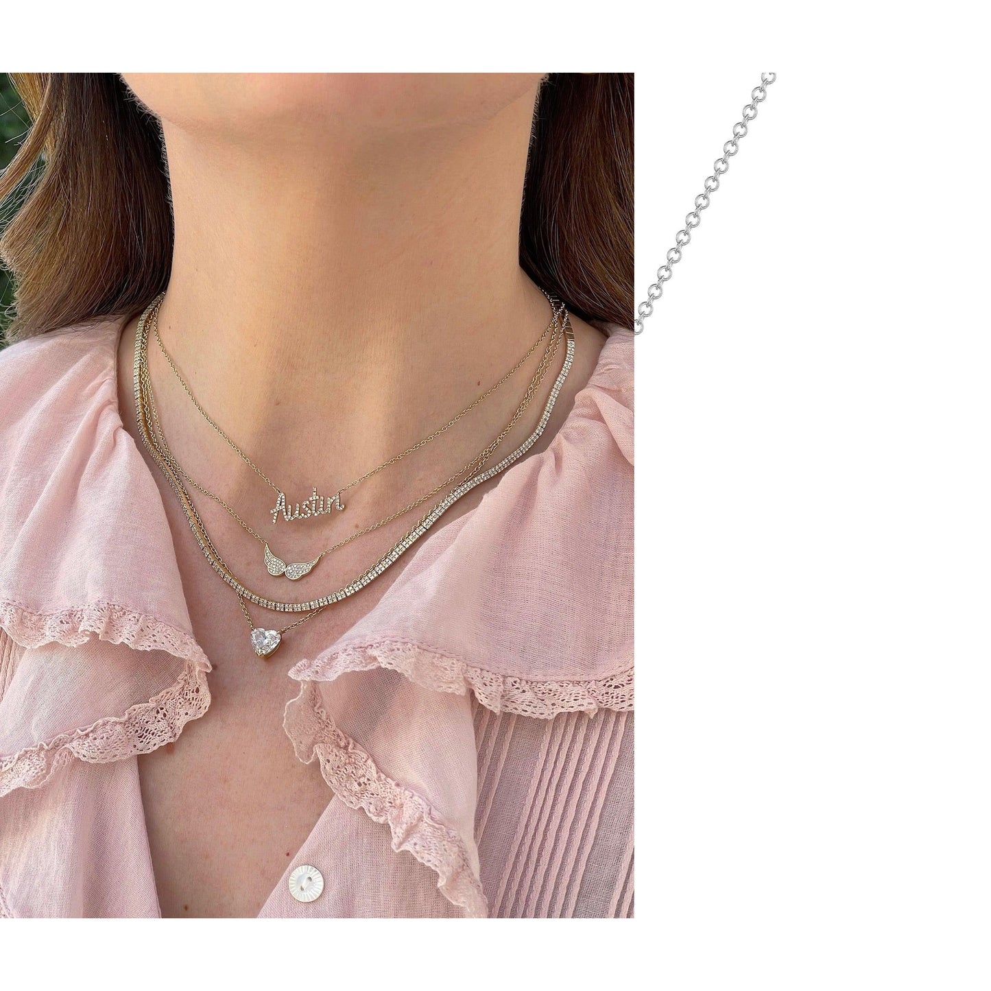 Diamond Double Angel Wing Necklace-Angel Wing Collection-EF Collection-14K Yellow Gold-hurdles-jewelry-boulder-colorado