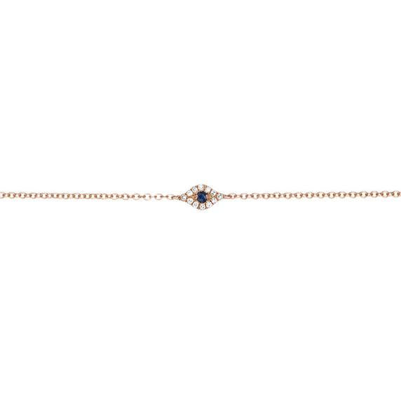 Diamond Evil Eye Chain Bracelet-Bracelet-EF Collection-14K Yellow Gold-hurdles-jewelry-boulder-colorado