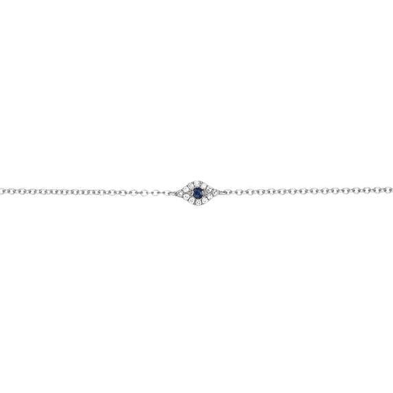 Diamond Evil Eye Chain Bracelet-Bracelet-EF Collection-14K Yellow Gold-hurdles-jewelry-boulder-colorado